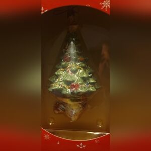 Vintage Holiday Celebration Christopher Radko Christmas Tree Ceramic Ornament‎